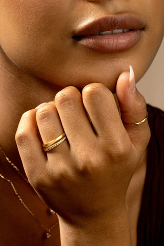Gold Titanium Plain Stacking Ring