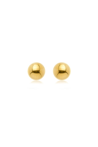 Gold Titanium Plain Ball Stud Earrings