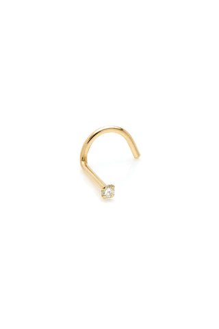 Solid 14ct Gold Diamond Nose Stud - Gold