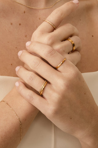 Gold Titanium Plain Stacking Ring
