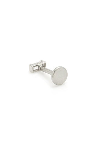 BFF 14ct White Gold Baguette with Titanium Flat Back Studs (Pair)