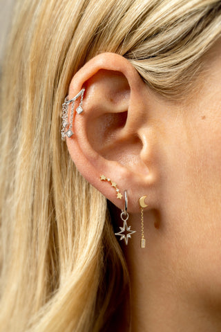 Eve 9ct Solid White Gold Plain Earring