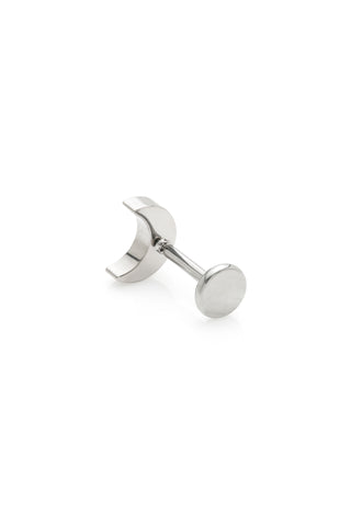 BFF Titanium Crystal Moon Flat Back Stud Earrings