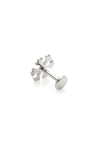 BFF Titanium Snowflake Flat Back Stud Earrings