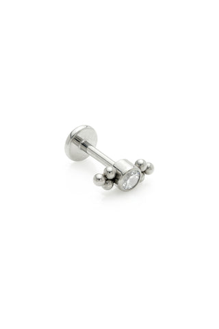 BFF Titanium Crystal Bead Flat Back Stud Earrings 3mm