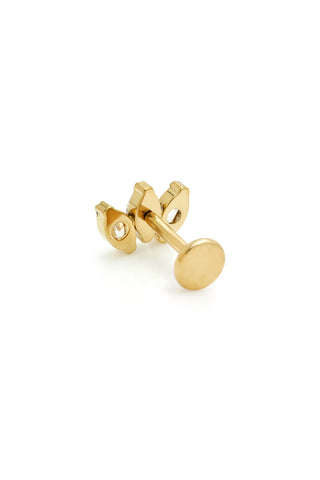 BFF Gold Titanium Crystal Marquise Fan Flat Back Stud Earrings