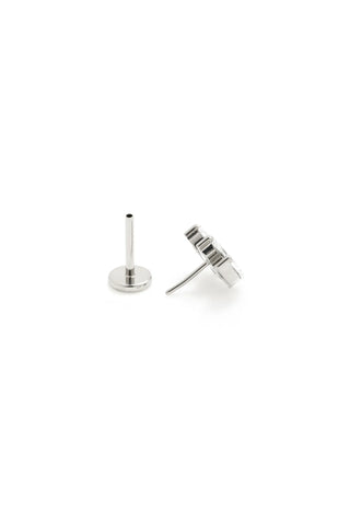 BFF Titanium Crystal Marquise Fan Flat Back Stud Earrings