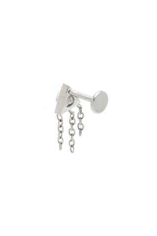 BFF Titanium Crystal Trillion Chain Flat Back Stud Earrings