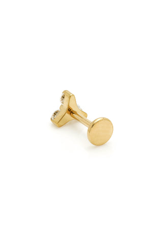 BFF Gold Titanium Crystal Trinity Flat Back Stud Earrings