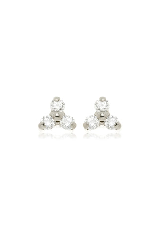BFF Titanium Crystal Trinity Flat Back Stud Earrings