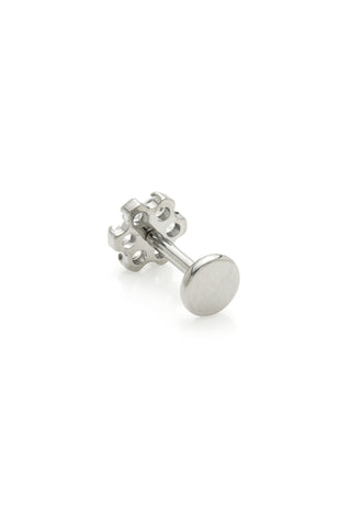 BFF Titanium  Crystal Flower Flat Back Stud Earrings