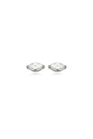 BFF Titanium Crystal Marquise Flat Back Stud Earrings