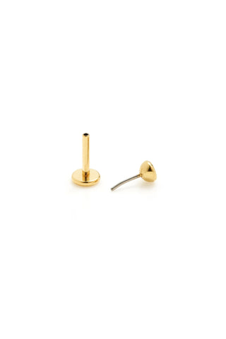 BFF Gold Titanium Crystal Flat Back Stud Earrings 3mm