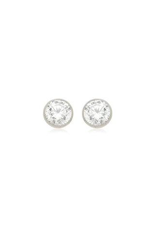 BFF Titanium Crystal Flat Back Stud Earrings 4mm