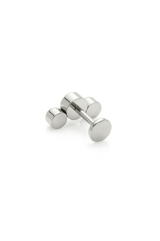 BFF Titanium Triple Crystal Flat Back Stud Earrings