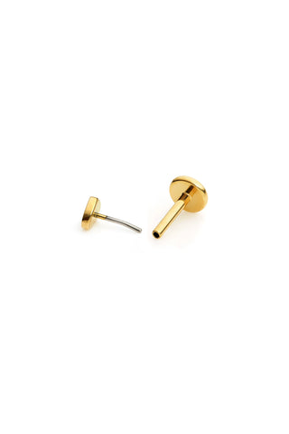 BFF Gold Titanium Heart Flat Back Stud Earrings 3mm