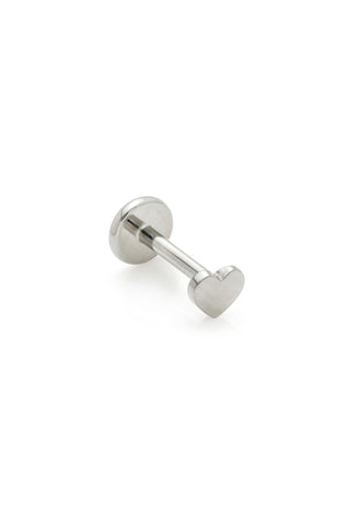 BFF Titanium Heart Flat Back Stud Earrings 3mm