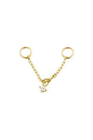 Solid 9ct Yellow Gold Hanging Gem Chain Charm for Bars