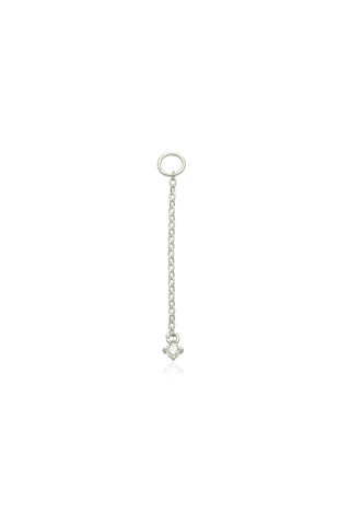Solid White Gold Hanging Gem Chain Charm