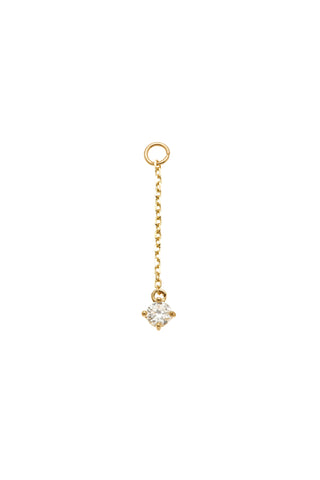 Solid 14ct Gold Hanging Chain with Diamond Charm - Gold