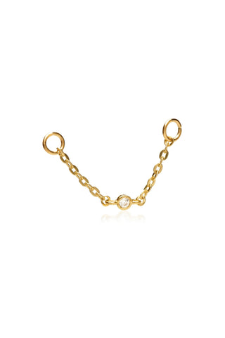 Solid Gold Hanging Chain with Gemstone