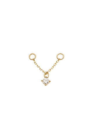 Solid 14ct Gold Hanging Chain with Diamond Charm for Bar - Gold