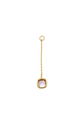 Solid 14ct Gold Cushion Amethyst Hanging Chain