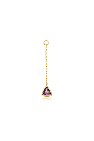 Solid 14ct Gold Trillion Amethyst Hanging Chain