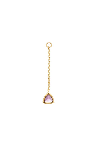 Solid 14ct Gold Trillion Amethyst Hanging Chain