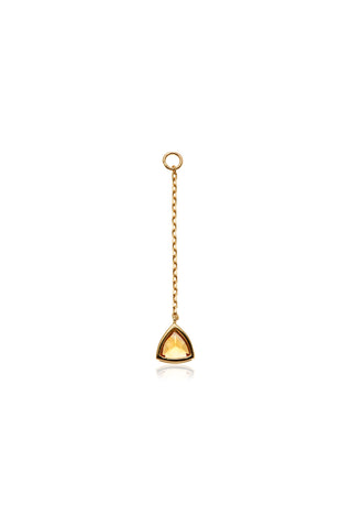Solid 14ct Gold Hanging Citrine Trillion Chain