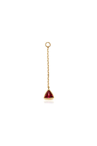 Solid 14ct Gold Hanging Rhodolite Trillion Chain