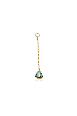 Solid 14ct Gold Hanging Sky Blue Topaz Trillion Chain