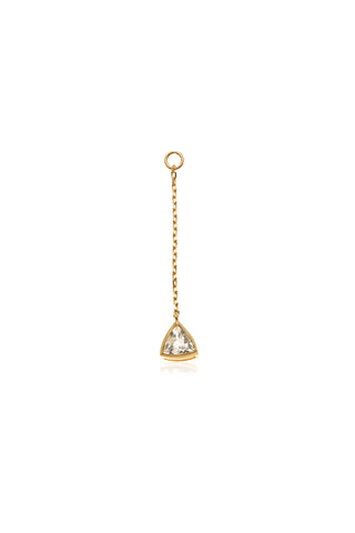 Solid 14ct Gold Hanging White Topaz Trillion Chain