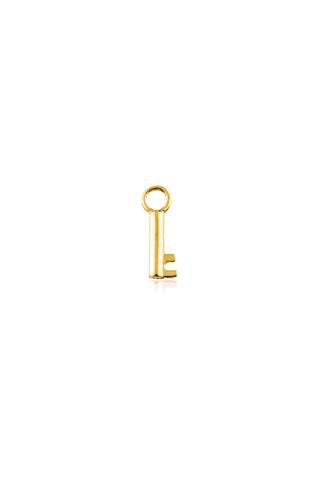 9 Carat Solid Yellow Gold Key Hoop Charm for Hinge Segment Ring