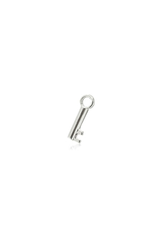 9 Carat Solid White Gold Key Hoop Charm for Hinge Segment Ring