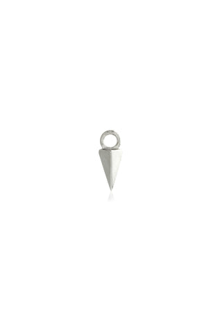 Solid White Gold Pyramid Hoop Charm for Hinge Segment Ring