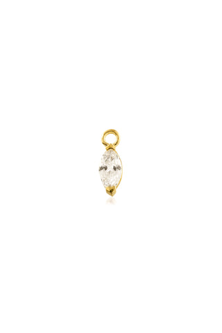 9 Carat Solid Yellow Gold Jewel Marquise Hoop Charm for Hinge Segment Ring