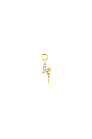 9 Carat Solid Gold Jewelled Lightning Bolt Hoop Charm for Hinge Ring