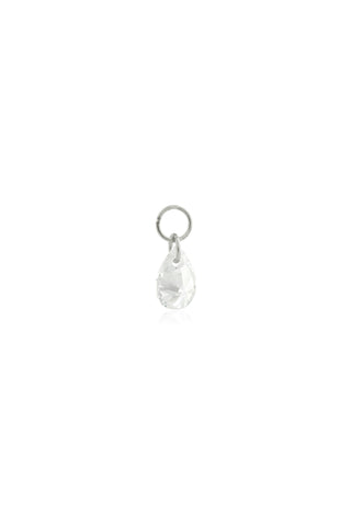 9 Carat Solid White Gold Jewel Pear Hoop Charm for Hinge Segment Ring
