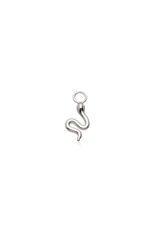9 Carat Solid White Gold Snake Hoop Charm for Hinge Segment Ring