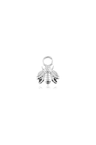 9 Carat Solid White Gold Bee Hoop Charm for Hinge Segment Ring