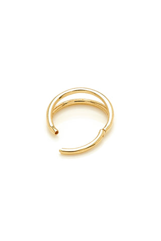 Solid Gold Double Band Hinged Conch Ring - Gold