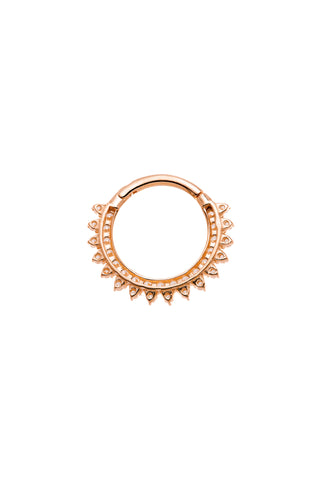 Selene Solid Rose Gold Multi Gem Daith & Septum Ring