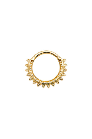 Selene Solid Gold Multi Gem Daith & Septum Ring
