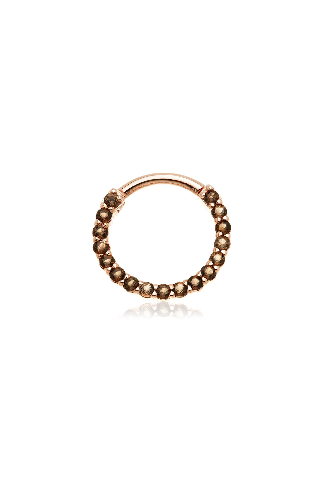 Solid Gold Eternity Front Facing Daith & Septum Ring with Pavé Multi ...