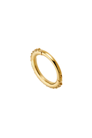 Elvina 9ct Solid Yellow Gold Diamond Pavé Hoop Earring