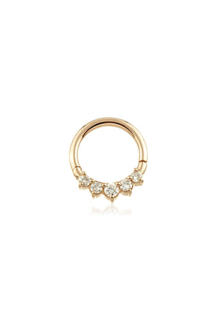 Solid 14ct Rose Gold Front Facing Diamond Hinge Ring