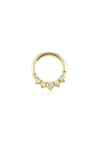 Solid 14ct Gold Front Facing Diamond Hinge Ring