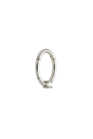 Solid 14ct Gold Hinged Daith & Septum Diamond Ring - White Gold