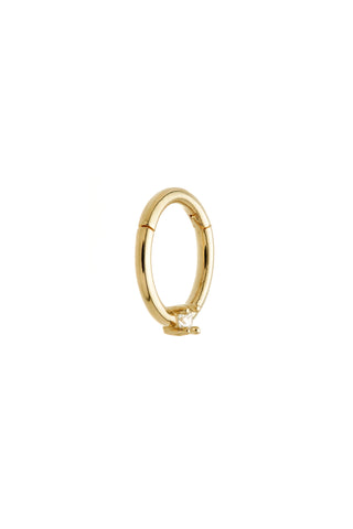Solid 14ct Gold Hinged Daith & Septum Diamond Ring - Gold